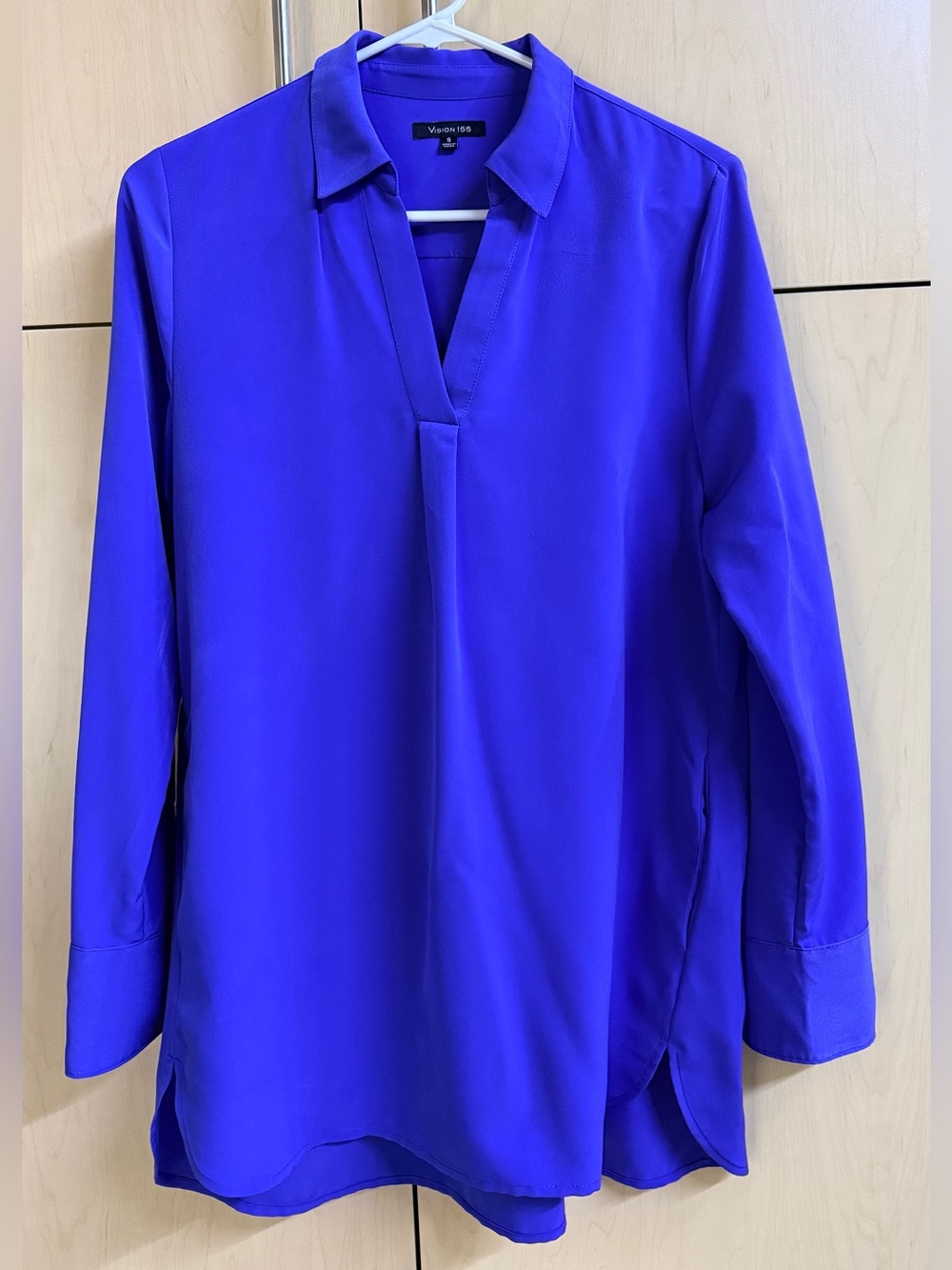 VISION 155 Cobalt Blue Split-V Collar Tunic Shirt
